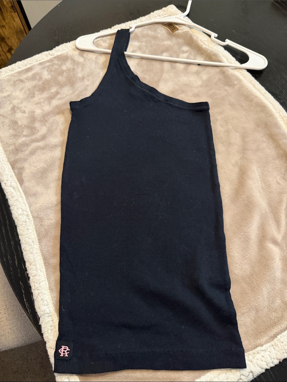 Rugby Ralph Lauren Navy One-Shoulder Ribbed Tank
